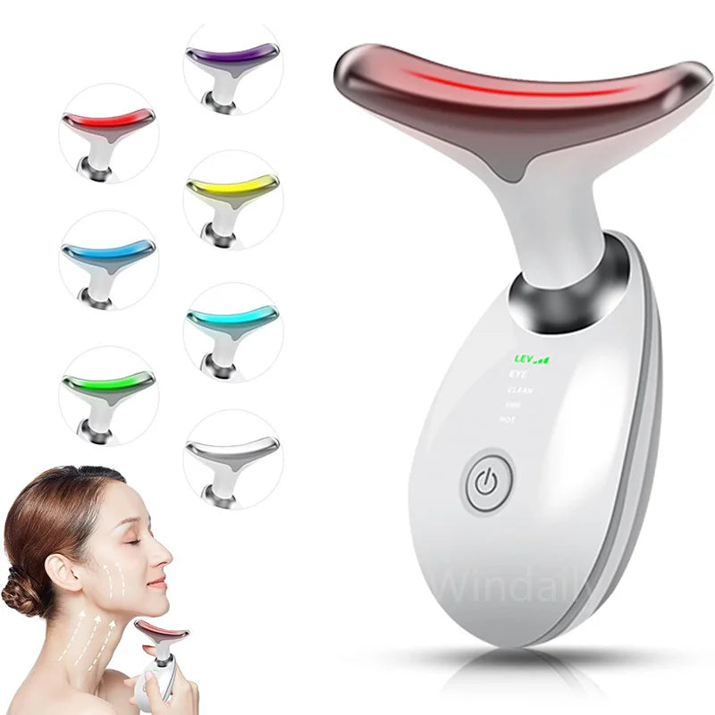 7 Colors anti Wrinkle Facial Massager Neck Face Beauty Device Skin Tighten Facial Lift Device Reduce Double Chin Skin Care Tool